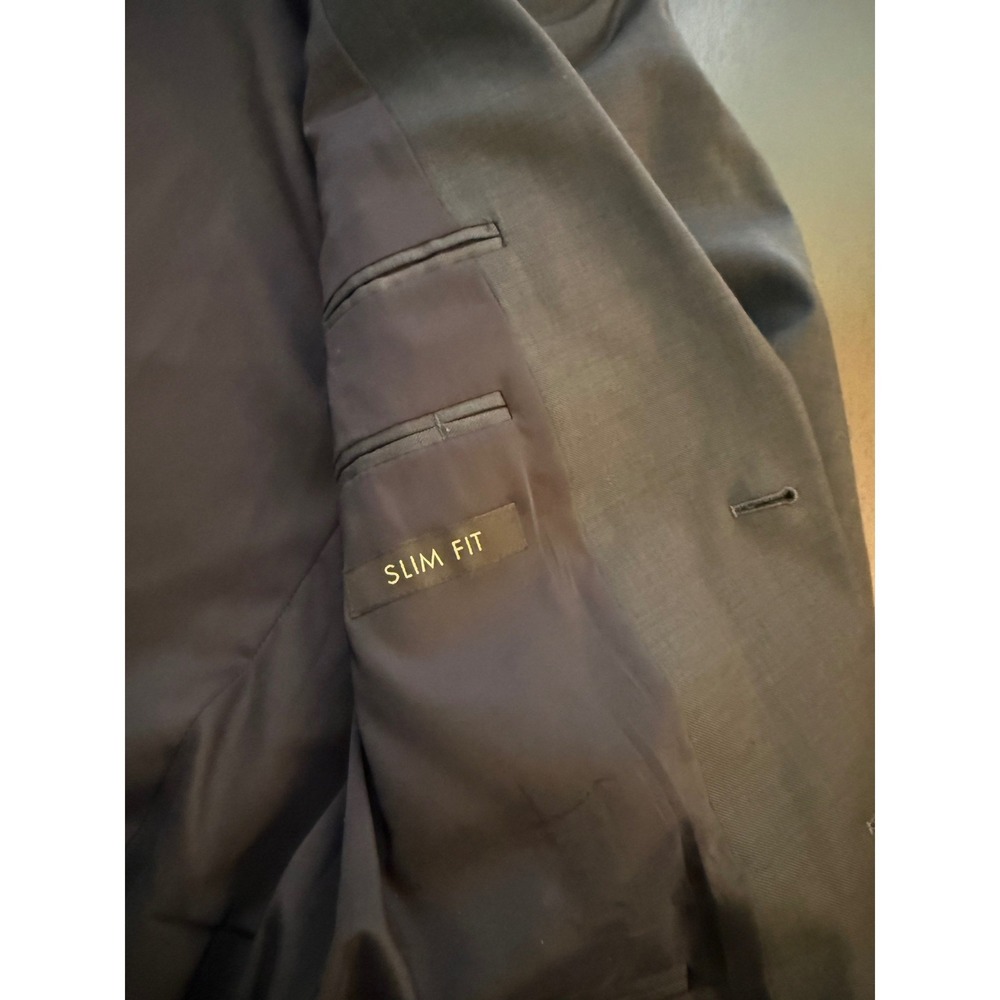 Jos. A. Bank Slim-Fit Blazer Mens 40R Blue‎ Wool Two-Button Sport Coat Jacket - Picture 4 of 15